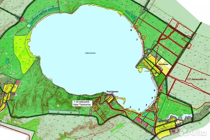 Пункты туризма и торговли на озере Аслыкуль