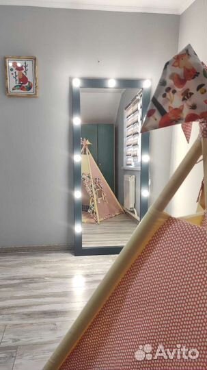 Гримерное зеркало с лампочками