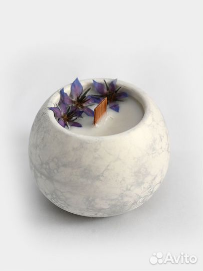 Набор: декоративная ваза, ароматизированная свеча