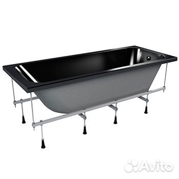 Ванна акриловая 'Strict black' 1500х700 с каркасом