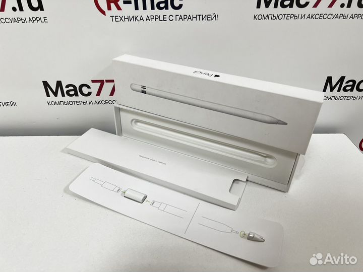Коробка, переходник и наконечник от Apple Pencil 1