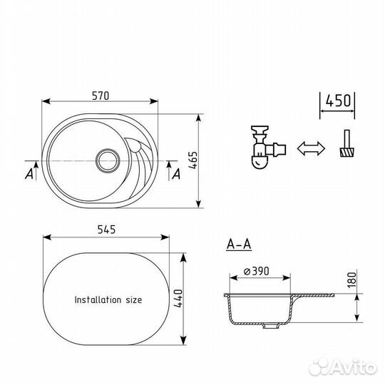 Кухонная мойка Ulgran U-403-328, бежевый