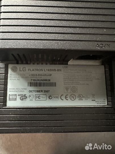 Монитор lg flatron l192ws-BN