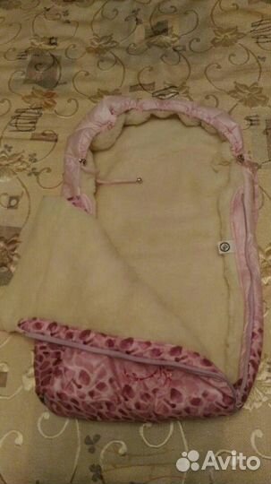 Зимний конверт в коляску на овчине