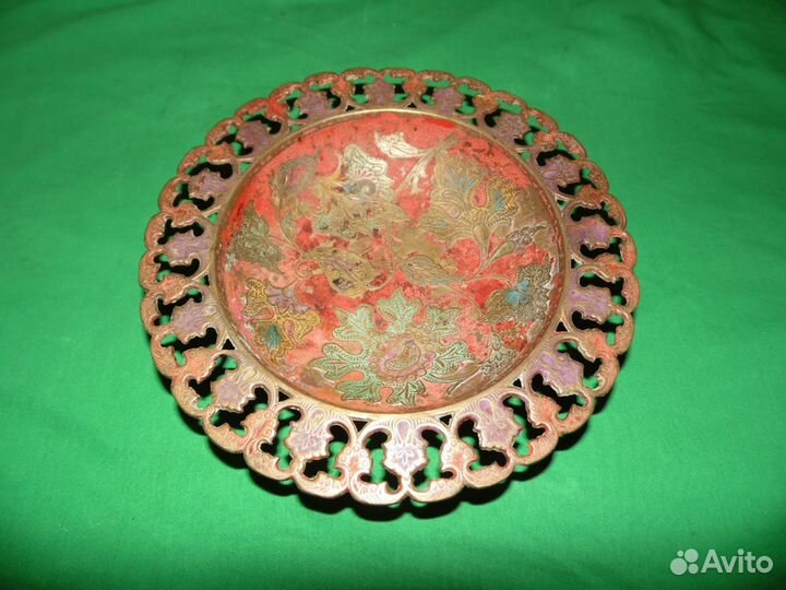 Тарелка латунная 70-е годы Индия