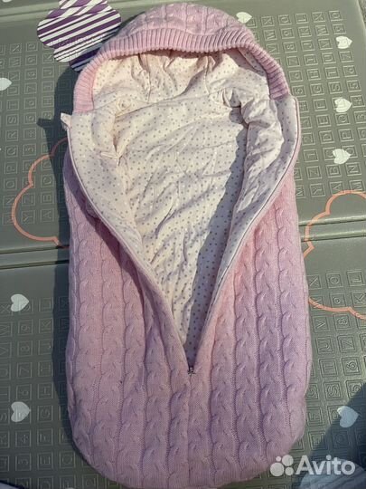 Конверт утепленный вязаный