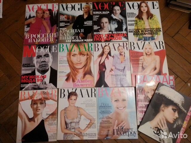 Журналы elle-Top model,Vogue,Harpers bazaar 1990г
