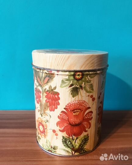 Банка (сталь) для хранения косметики/ватных дисков