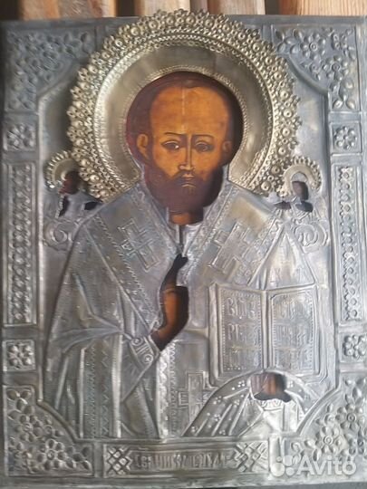 Икона Николай Чудотворец 19века