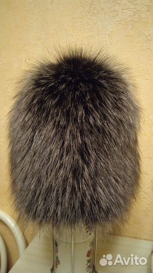Шапка вязаная из чернобурки