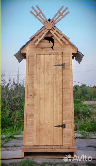 Уличный туалет деревянный ART126
