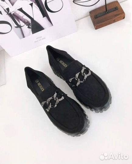 Лоферы женские черные 37 размер