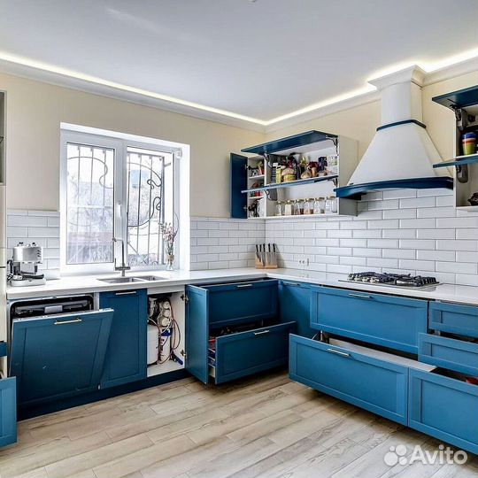 Кухня на заказ Скандинавская кухня без ручек