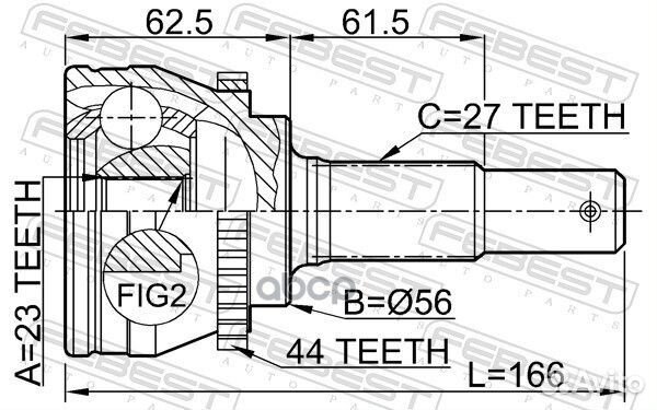 ШРУС nissan primera -01 наруж. 0210V10A44 Febest