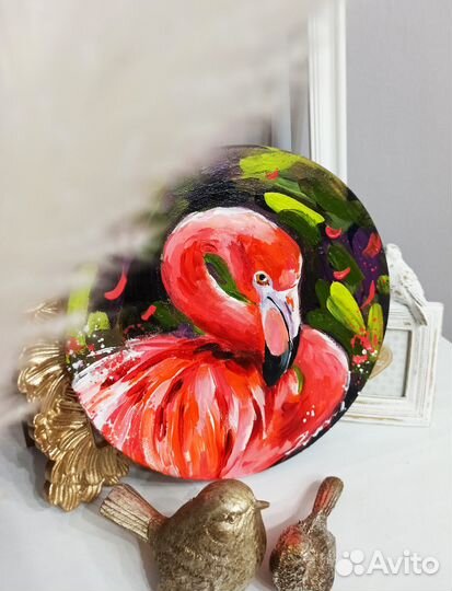Картина фламинго масло холст живопись