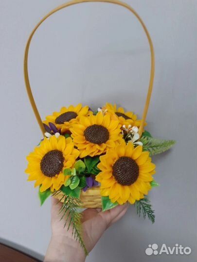 Букет из мыльных подсолнухов. Подарок учителю