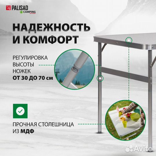 Стол складной алюминиевый Camping Palisad 69583