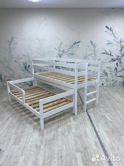 Детская кровать из березы для 2-х детей