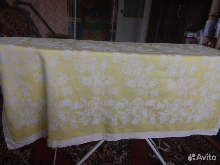Скатерть льняная СССР двухсторонняя