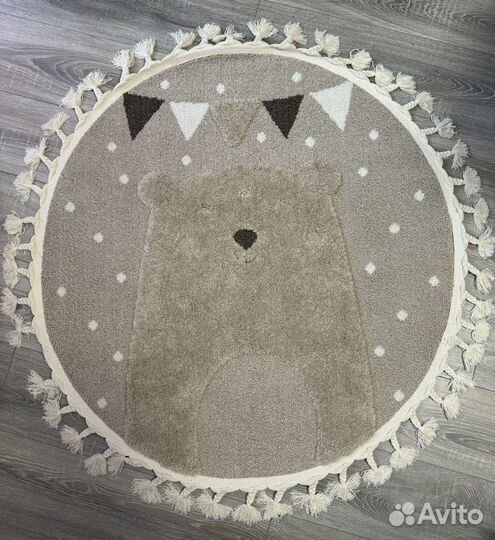 Ковер в детскую круглый с бахрамой 100*100 Laxmi