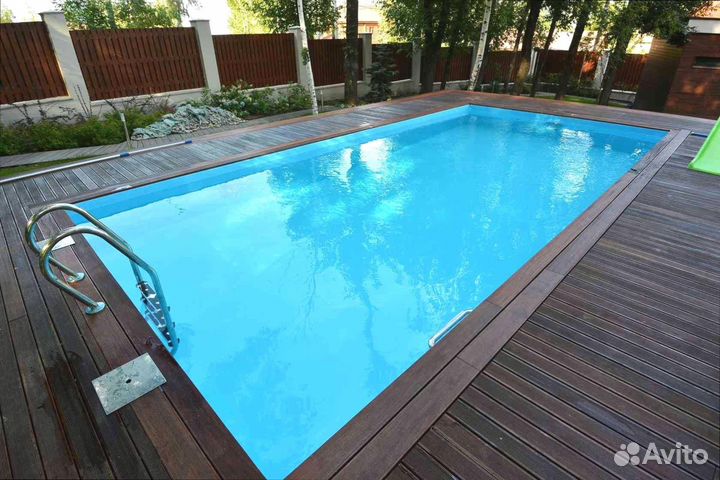 Прямоугольный бассейн пластиковый