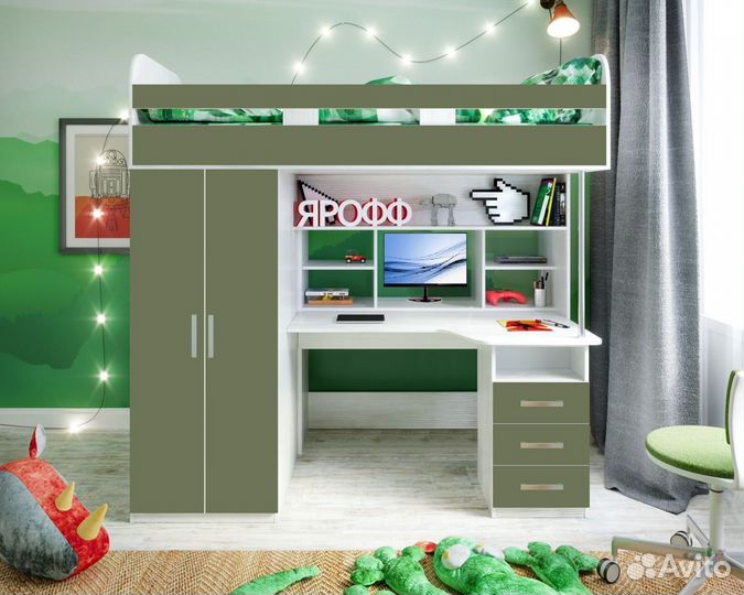 Кровать-чердак Аракс «Ярофф». Новая, Любые цвета