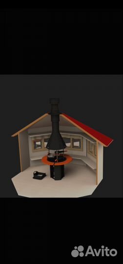 Проходной узел для дымохода 300 мм