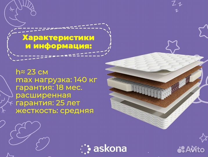 Матрас ортопедический 90х190