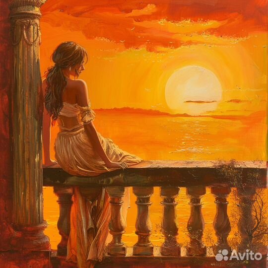 Картина маслом Оранжевый пейзаж