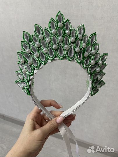 Ободок кокошник елочка
