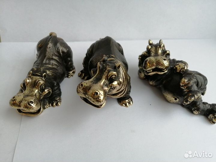 Фигурка Бегемот латунь