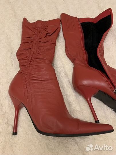 Сапоги женские наутральная кожа 35 размер