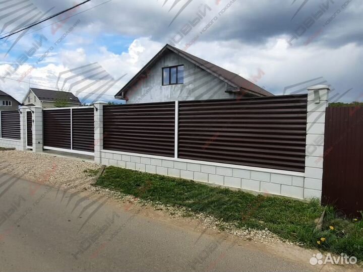 Забор жалюзи горизонтальный