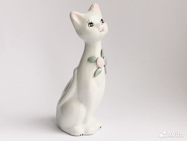 Статуэтка Белая Кошка фарфор керамика