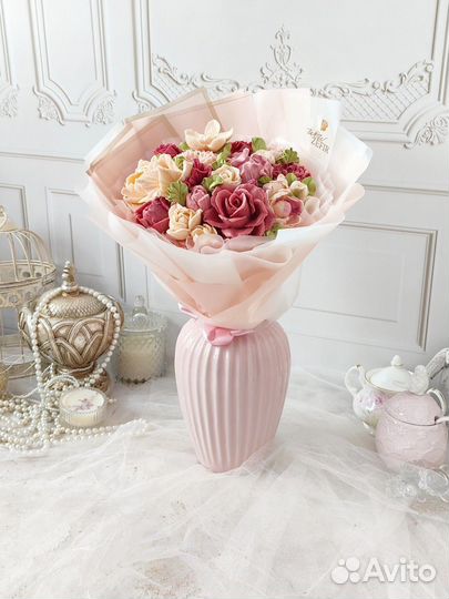 Нежный букет из зефирных цветов