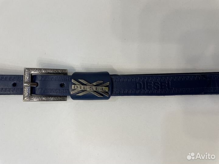 Ремень женский натуральная кожа синий