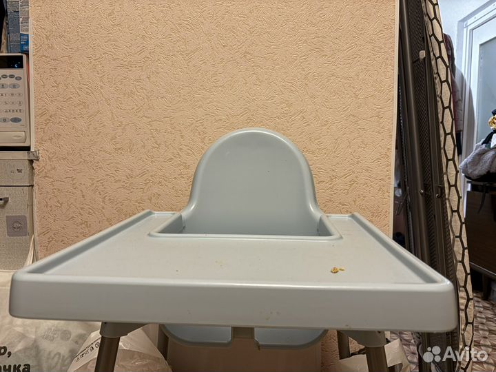 Стульчик для кормления IKEA голубой