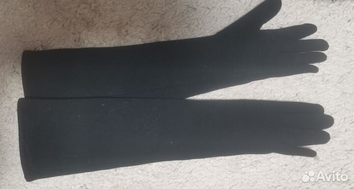 Перчатки длинные черные
