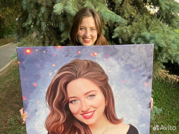 Портрет по фото на холсте. На заказ