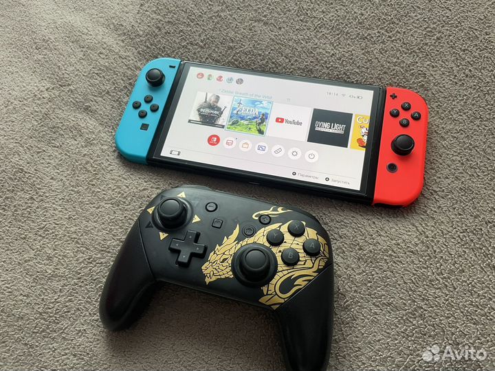 Nintendo switch oled идеальная + игры