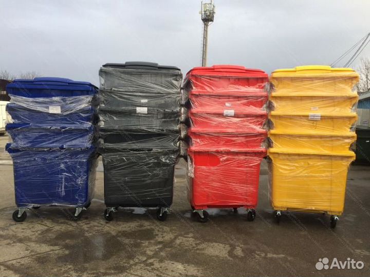 Пластиковый мусорный евроконтейнер 1100л PC-1644