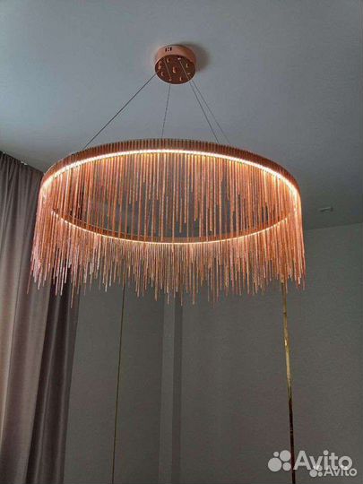 Люстра розовое золото
