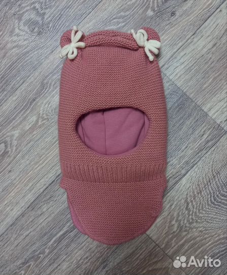 Шапка шлем зимняя для девочки 50 размер