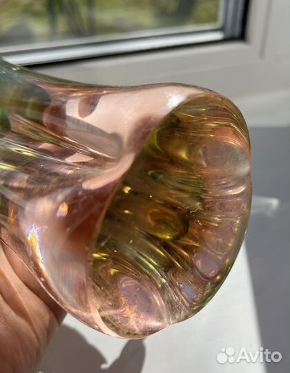 Ваза винтаж СССР Гутное стекло