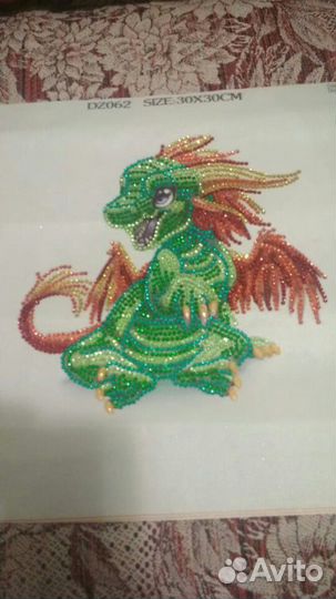 Дракон, павлины алмазная вышивка