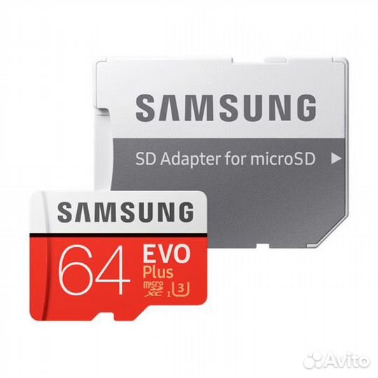 Карта памяти microSD Samsung Evo Plus 64 Гб