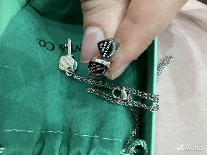 Набор кулон с цепочкой и серьги tiffany