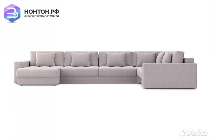 Диван п-образный тик-так Монарх бежевый