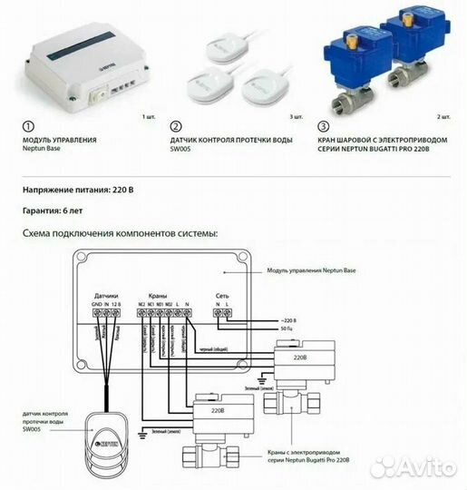 Система защиты от протечек Neptun Bugatti Base 3/4