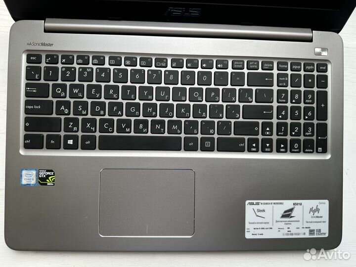 Игровой ноутбук asus K501U, i5-6200UGeForce 960M